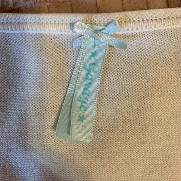 Cute off white Garage half sweater. Ties up in front. Vintage size small. - Picture 2 of 2